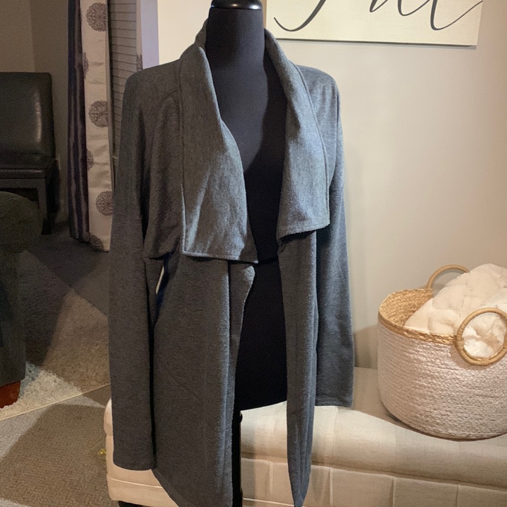 Gray sweatshirt long cardigan